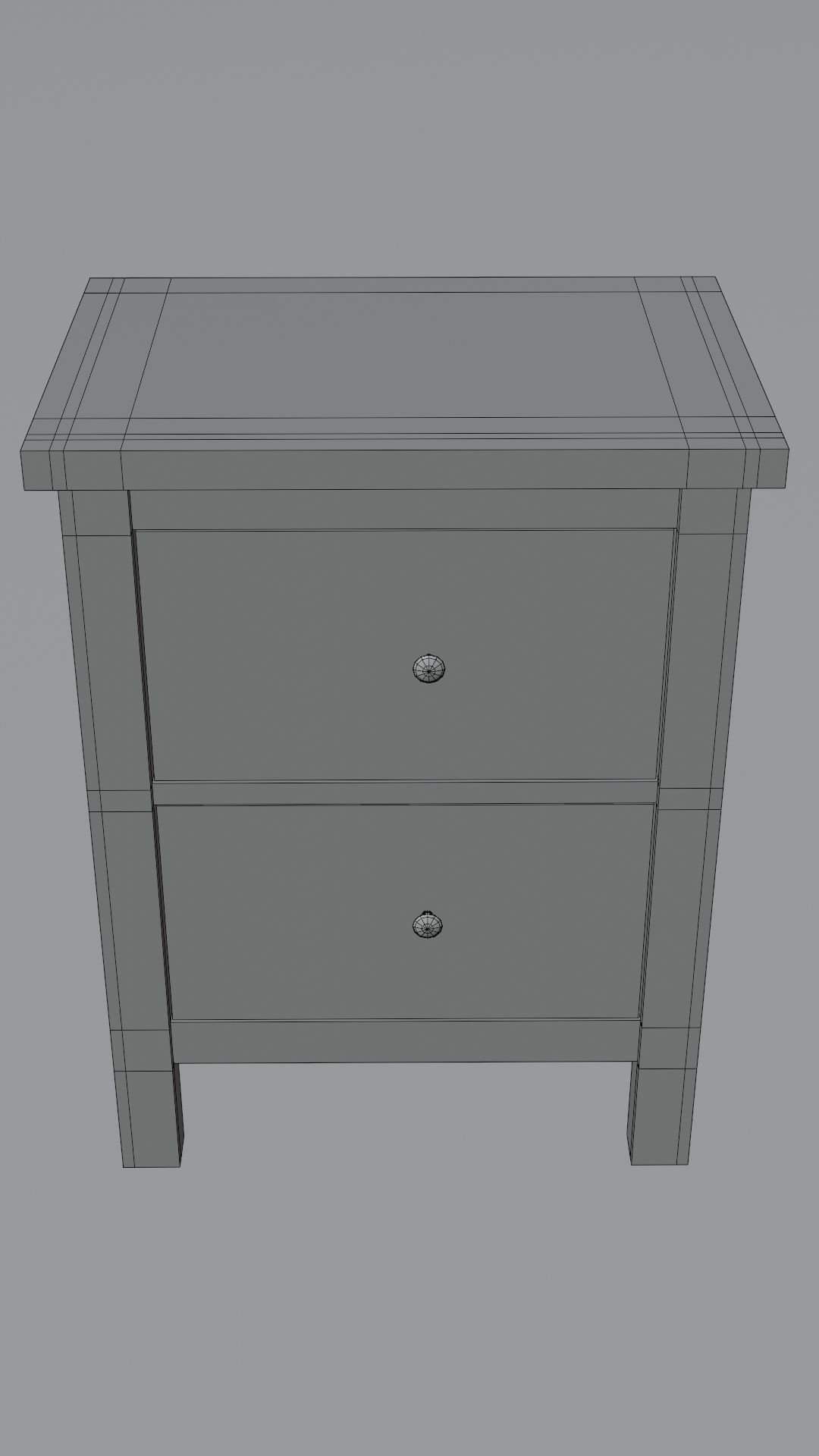 Chest of 2 drawers Low-poly 3D model_20
