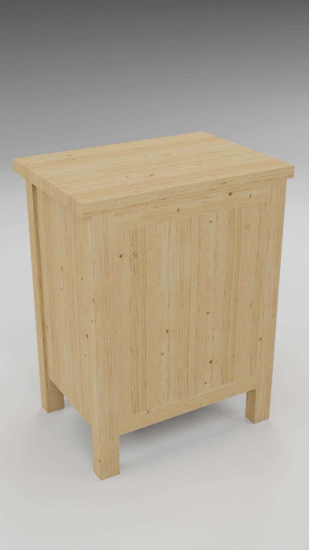 Chest of 2 drawers Low-poly 3D model_9