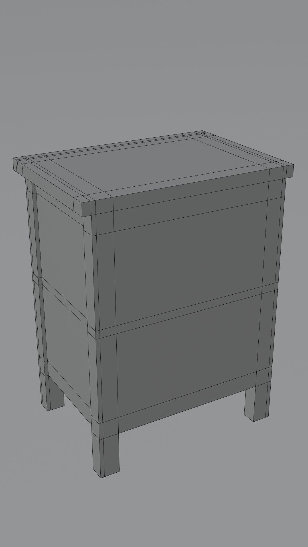 Chest of 2 drawers Low-poly 3D model_19