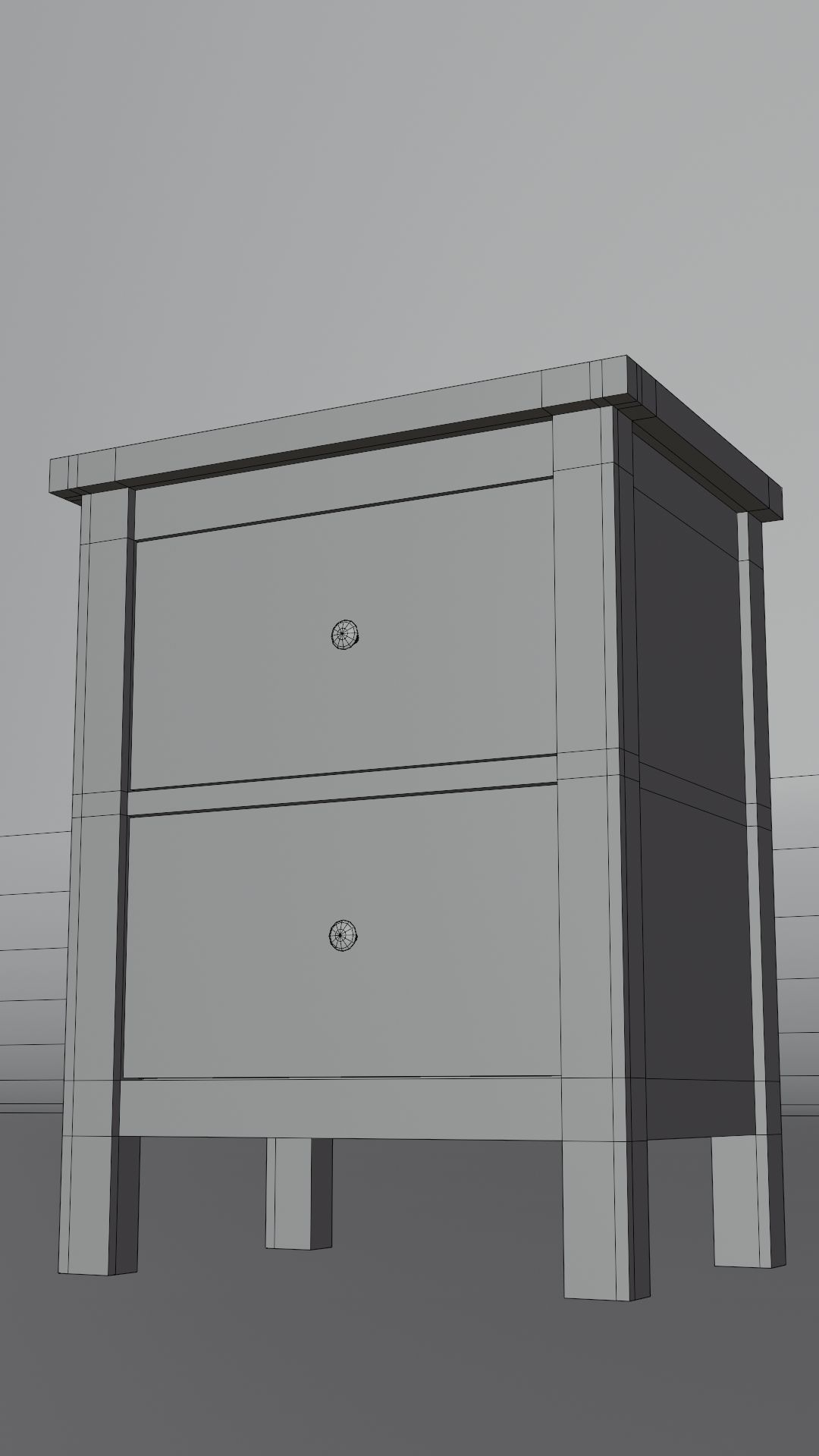 Chest of 2 drawers Low-poly 3D model_22