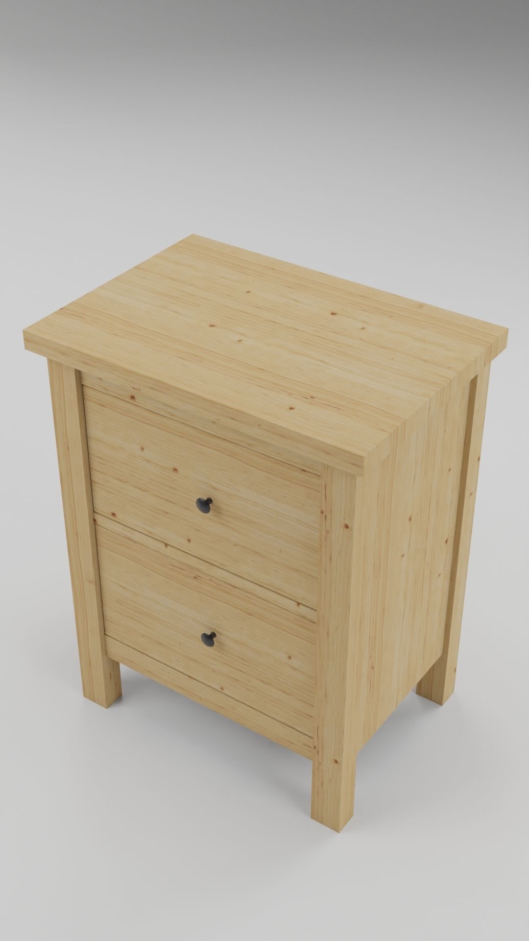 Chest of 2 drawers Low-poly 3D model_4