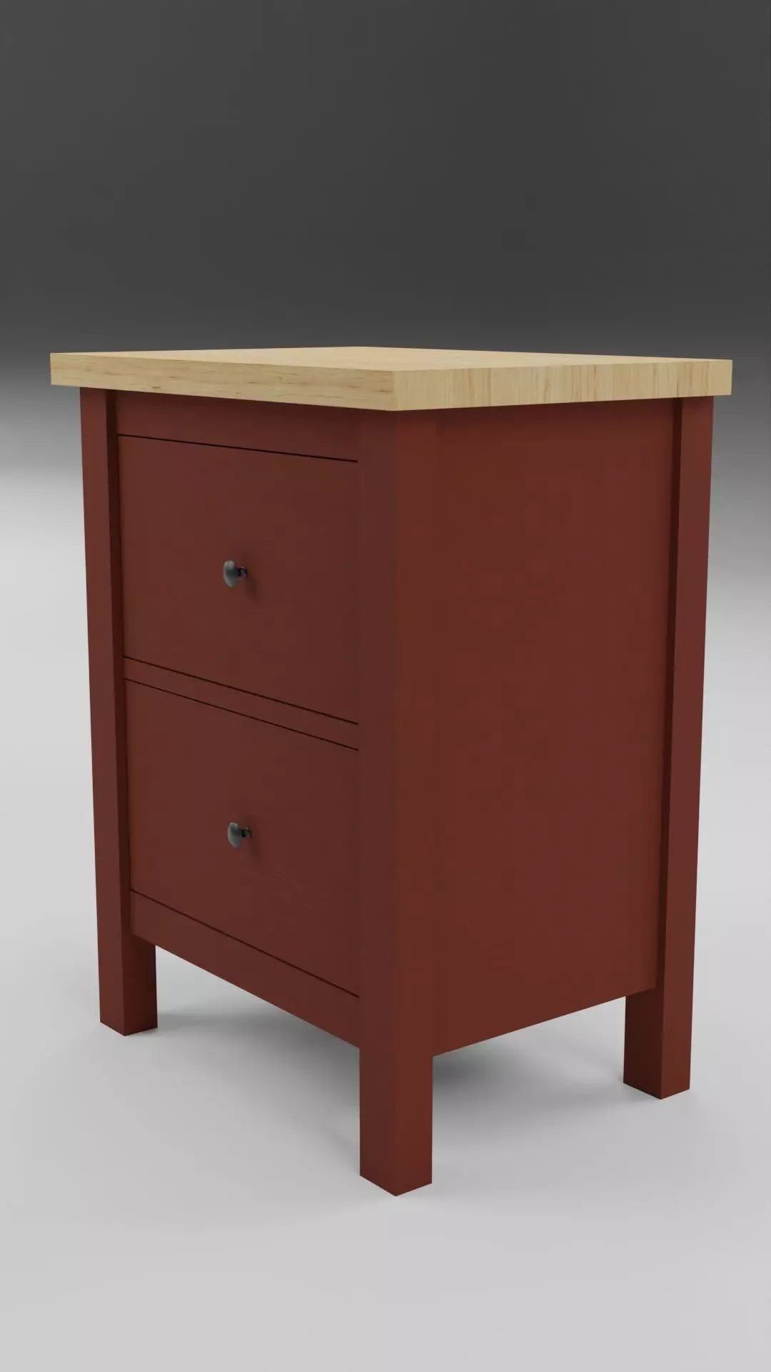 Chest of 2 drawers Low-poly 3D model_0