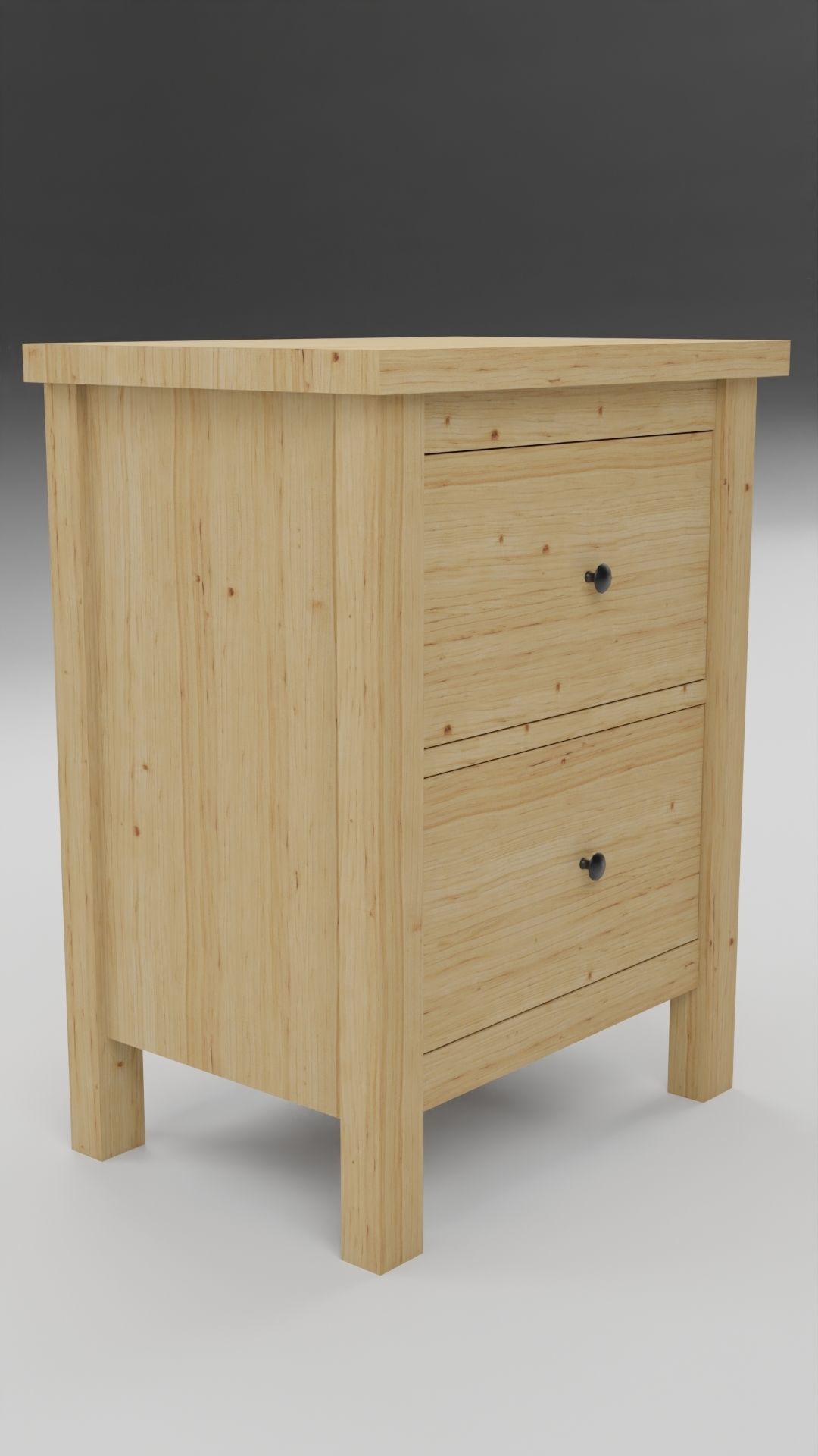Chest of 2 drawers Low-poly 3D model_11