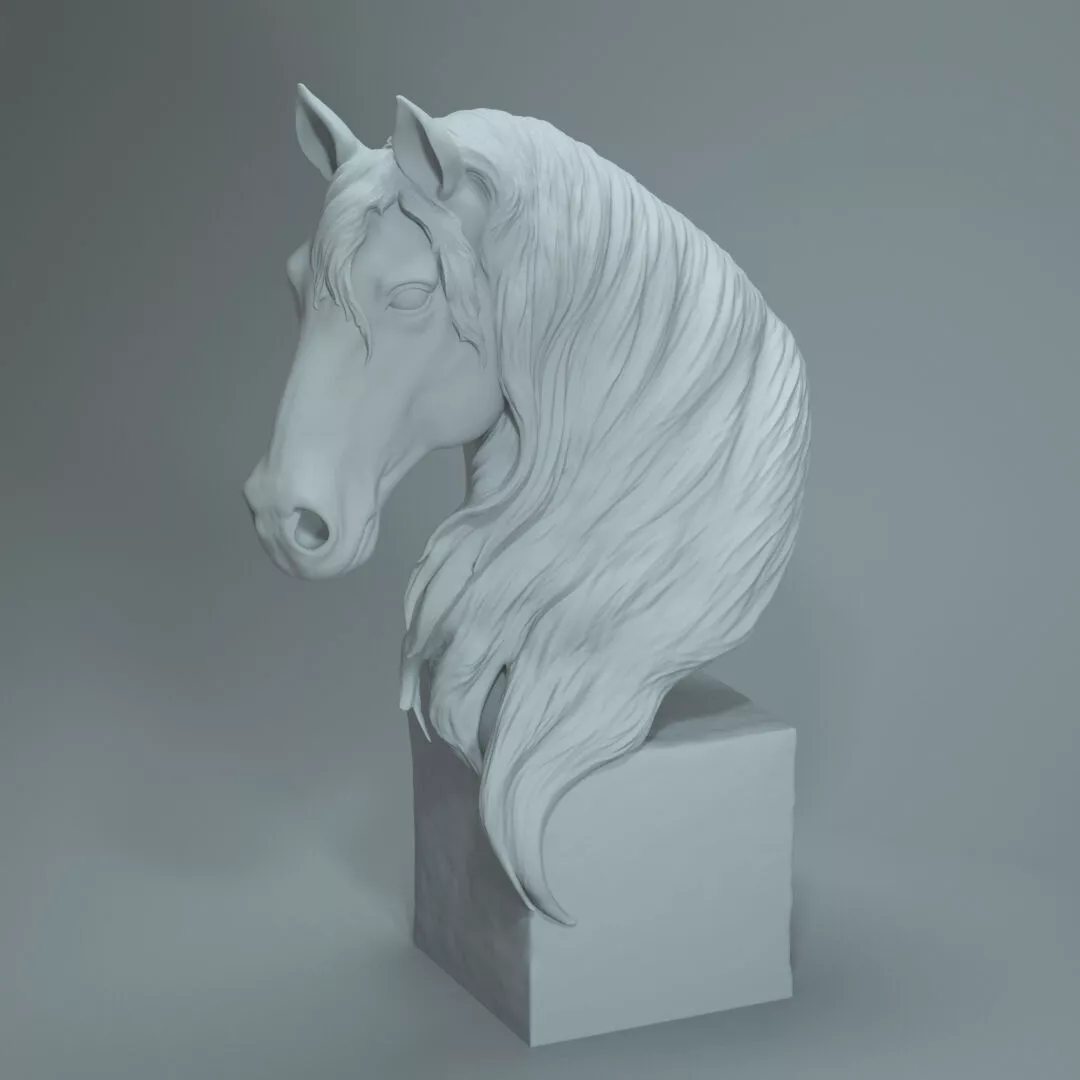 Horse Bust 01a 3D print model