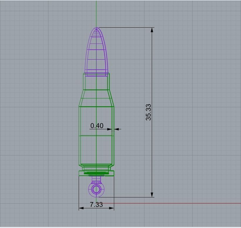 Bullet Pendant 3D print model_2