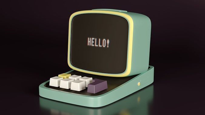 Retro Computer 3D Model Ready For Game 3D model