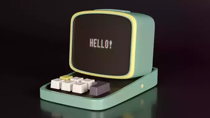 Retro Computer 3D Model Ready For Game