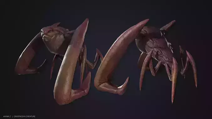 Crustacean creature Low-poly 3D model