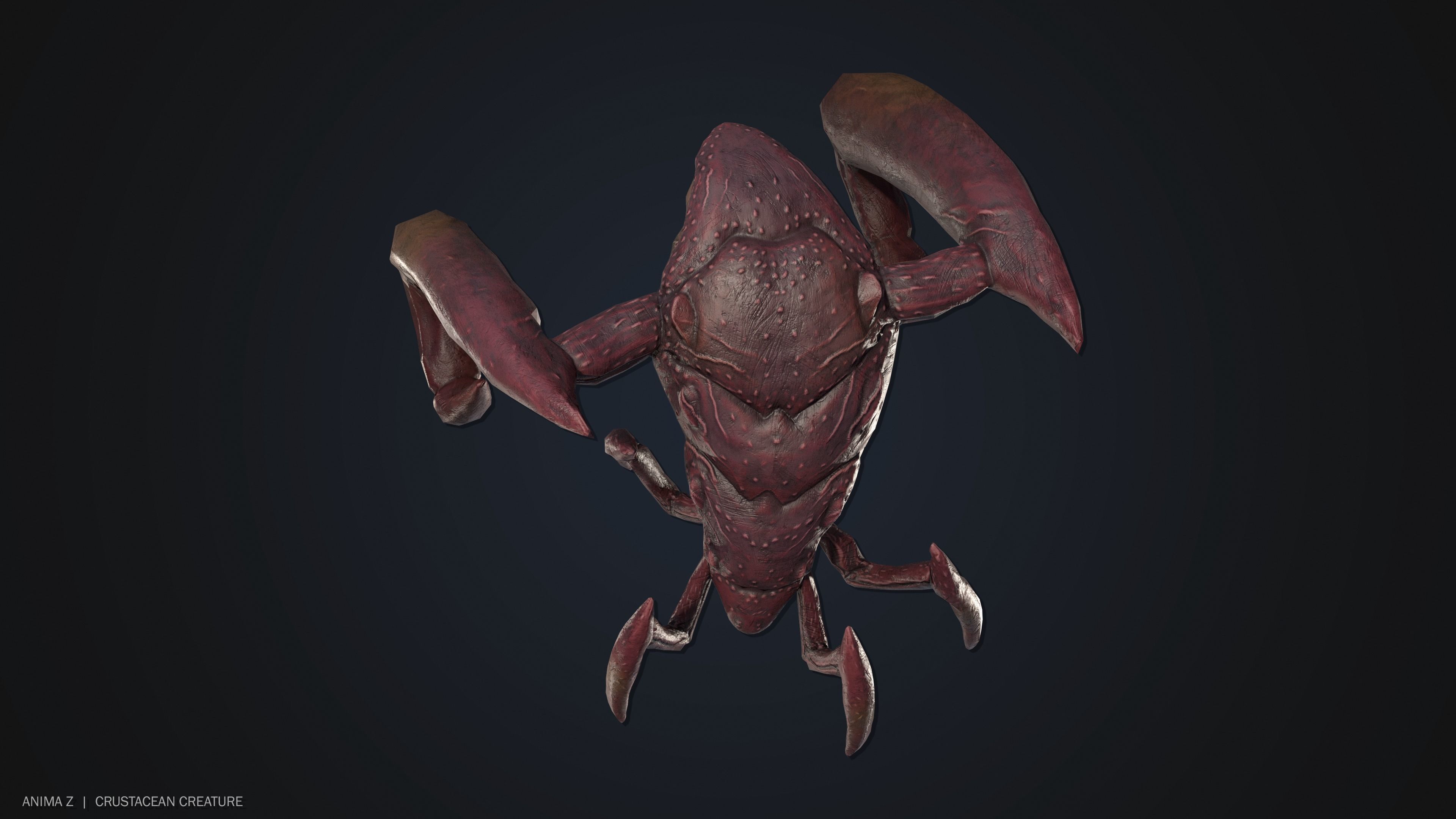 Crustacean creature Low-poly 3D model_8