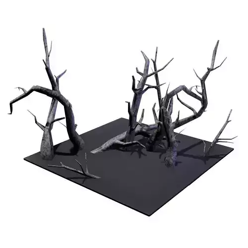 Organic Dead Tree Pack Low Poly