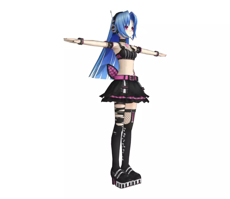 Hyperdimension Neptunia Mk2 - 5pb Low-poly 3D model Low-poly 3D model_0