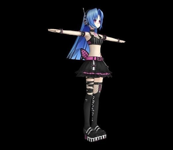 Hyperdimension Neptunia Mk2 - 5pb Low-poly 3D model Low-poly 3D model