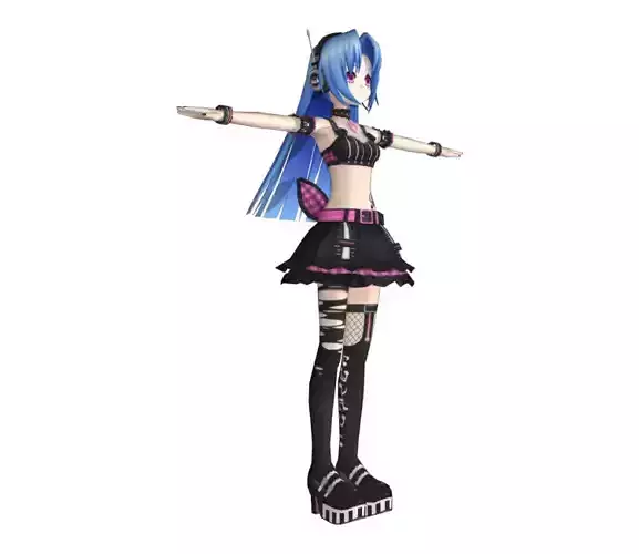 Hyperdimension Neptunia Mk2 - 5pb Low-poly 3D model Low-poly 3D model