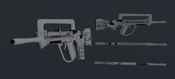 weapon gun with different parts 3D print model