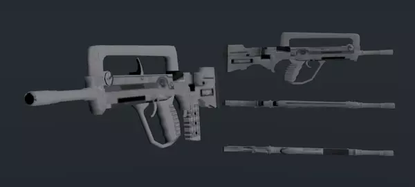 weapon gun with different parts 3D model 3D printable | CGTrader