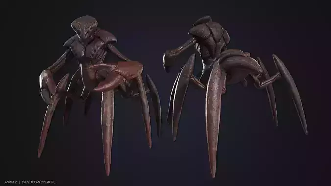 Crustacean creature Low-poly 3D model