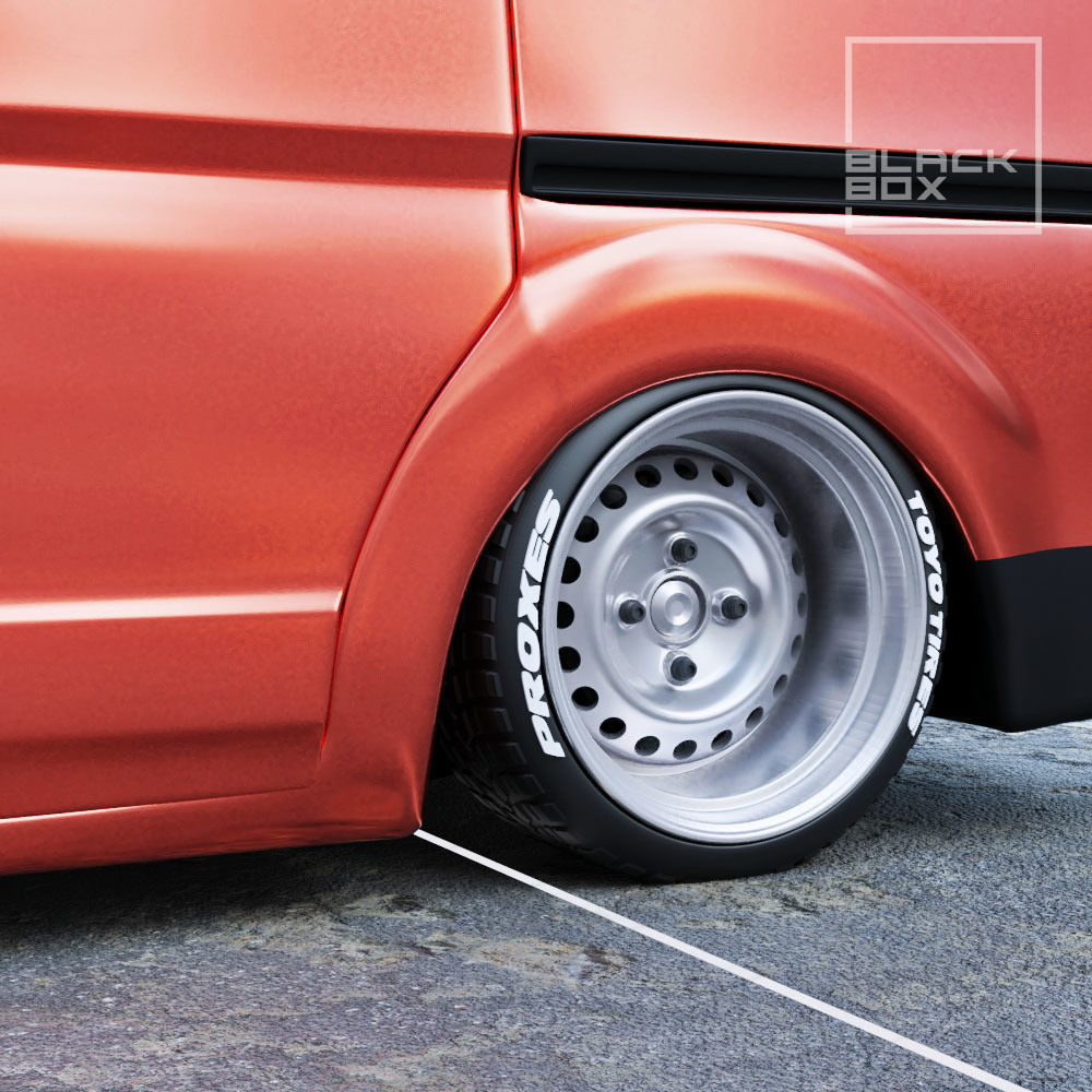 T4 STEEL WHEEL SET 4 AND 5 BOLTS FRONT AND REAR for diecast 3D print model_2