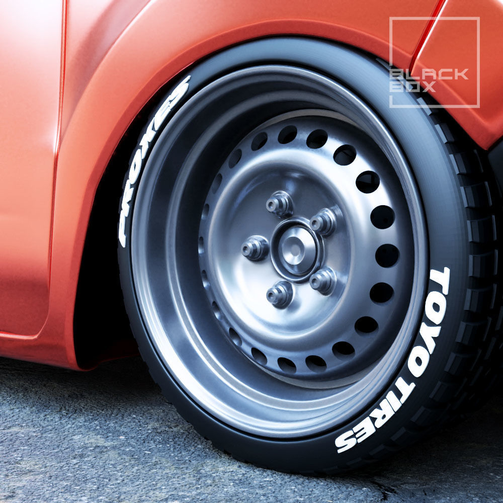 T4 STEEL WHEEL SET 4 AND 5 BOLTS FRONT AND REAR for diecast 3D print model_3