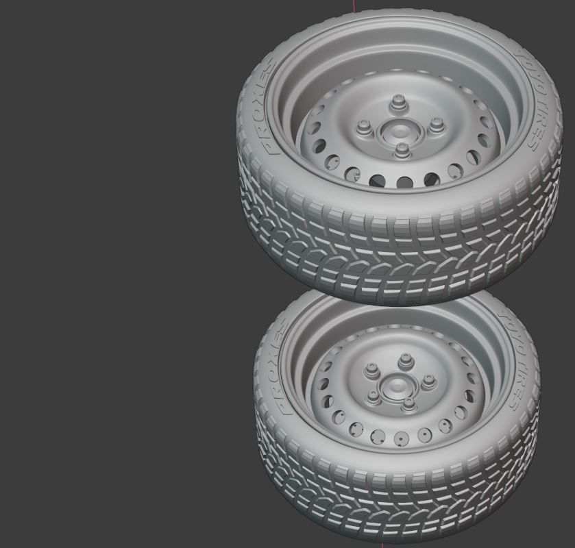 T4 STEEL WHEEL SET 4 AND 5 BOLTS FRONT AND REAR for diecast 3D print model_9
