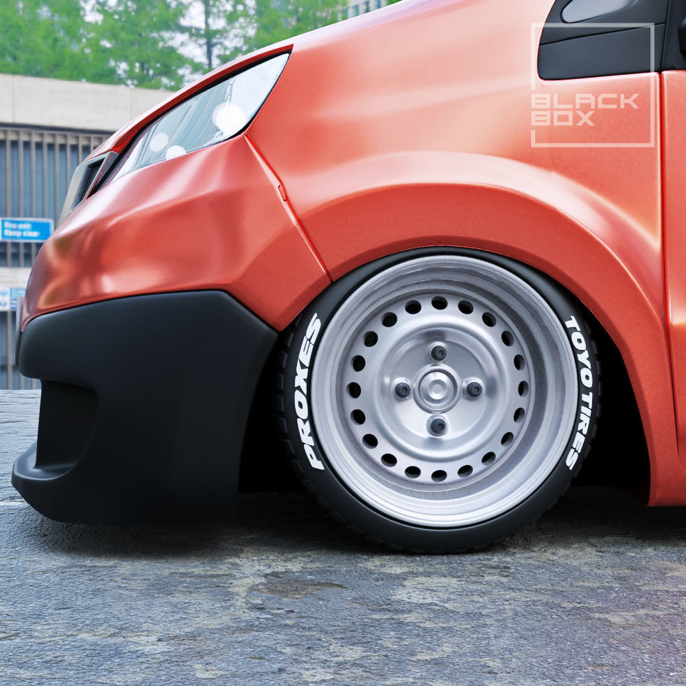 T4 STEEL WHEEL SET 4 AND 5 BOLTS FRONT AND REAR for diecast 3D print model_4