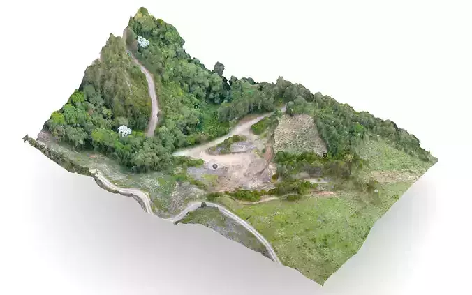 Quarry and sustainable andean forest 08 11 2020 Low-poly 3D model