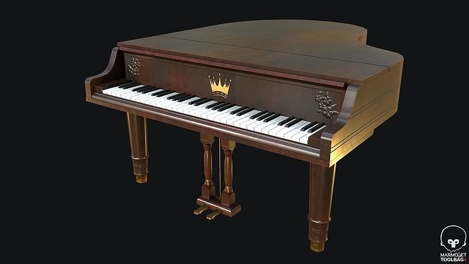 Grand Piano PBR Game Ready Low-poly 3D model
