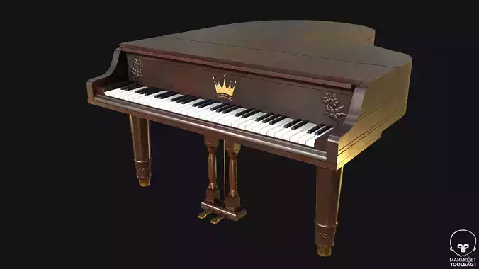 Grand Piano PBR Game Ready