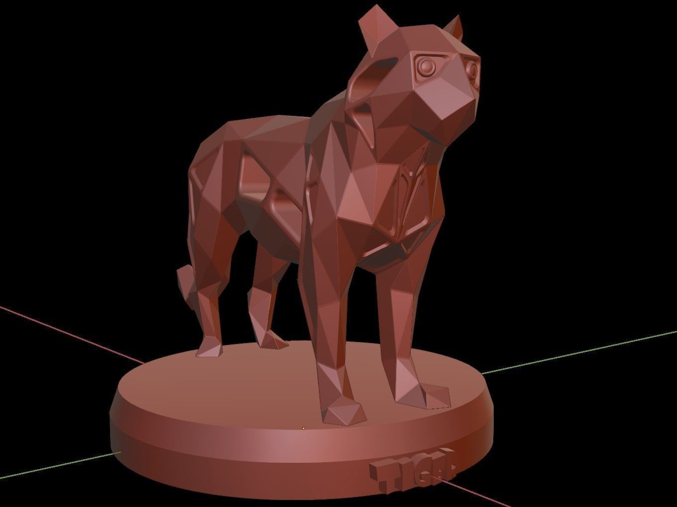 Steampunk Tiger Low-poly 3D model_17