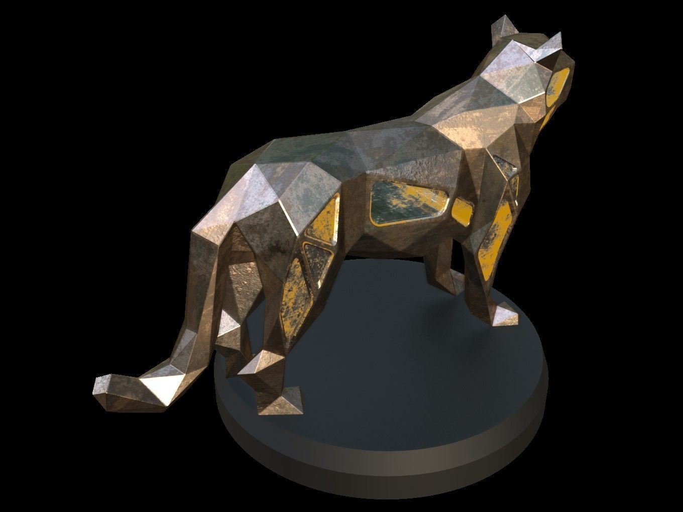 Steampunk Tiger Low-poly 3D model_7