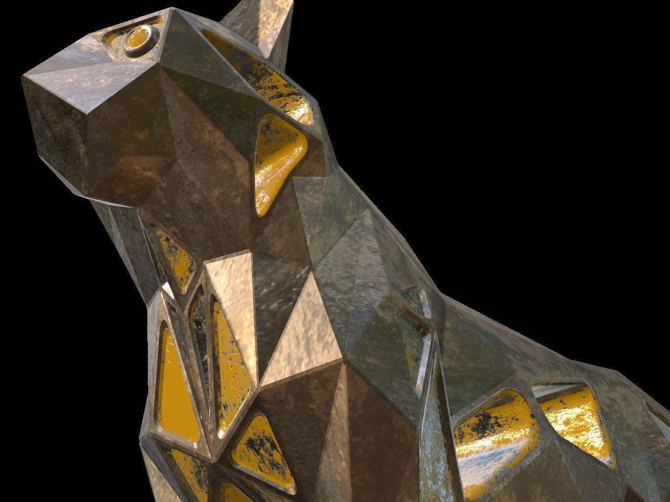 Steampunk Tiger Low-poly 3D model_13