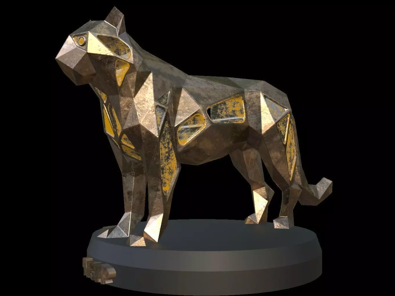 Steampunk Tiger Low-poly 3D model_0