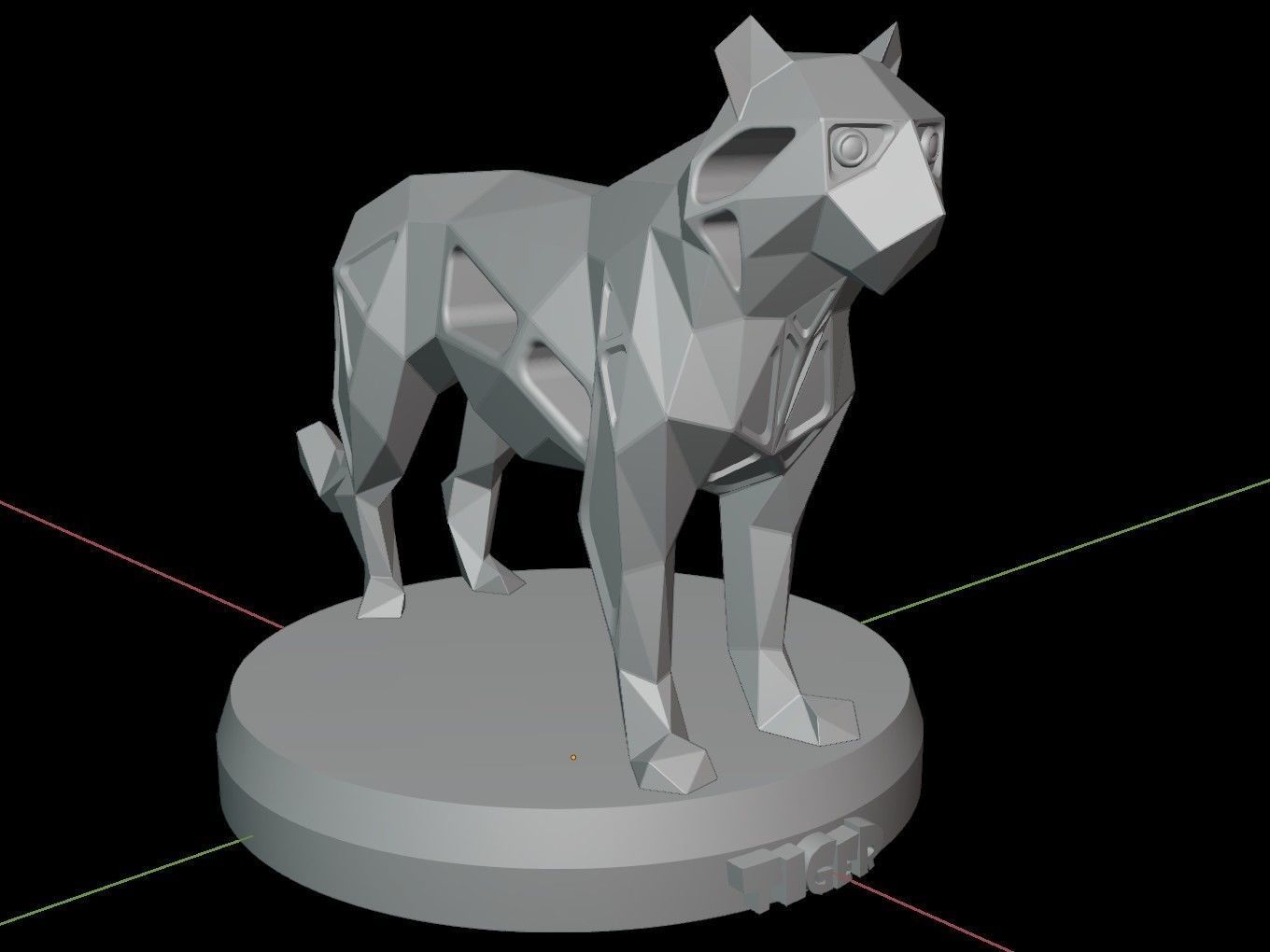 Steampunk Tiger Low-poly 3D model_14