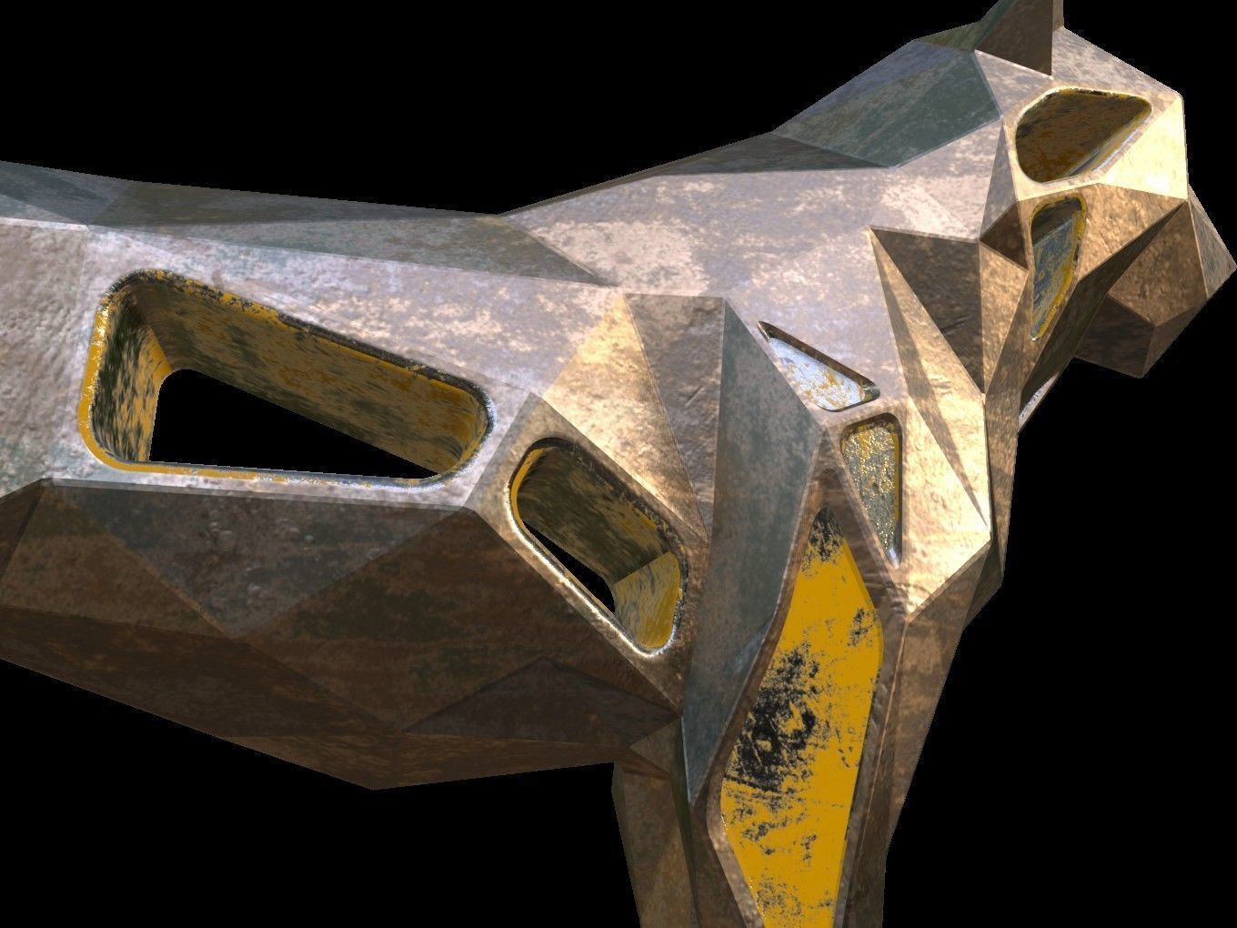 Steampunk Tiger Low-poly 3D model_11