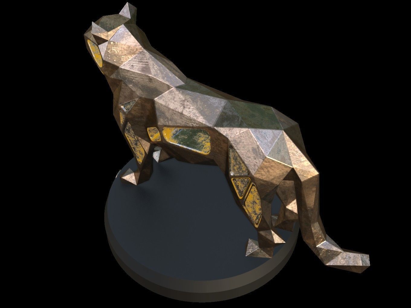 Steampunk Tiger Low-poly 3D model_4