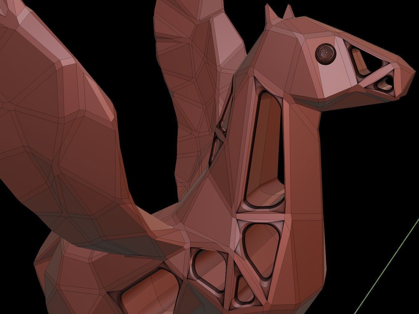 Steampunk Pegasus Rock Low-poly 3D model_15