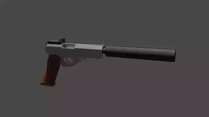 low poly pistol gun Free low-poly 3D model