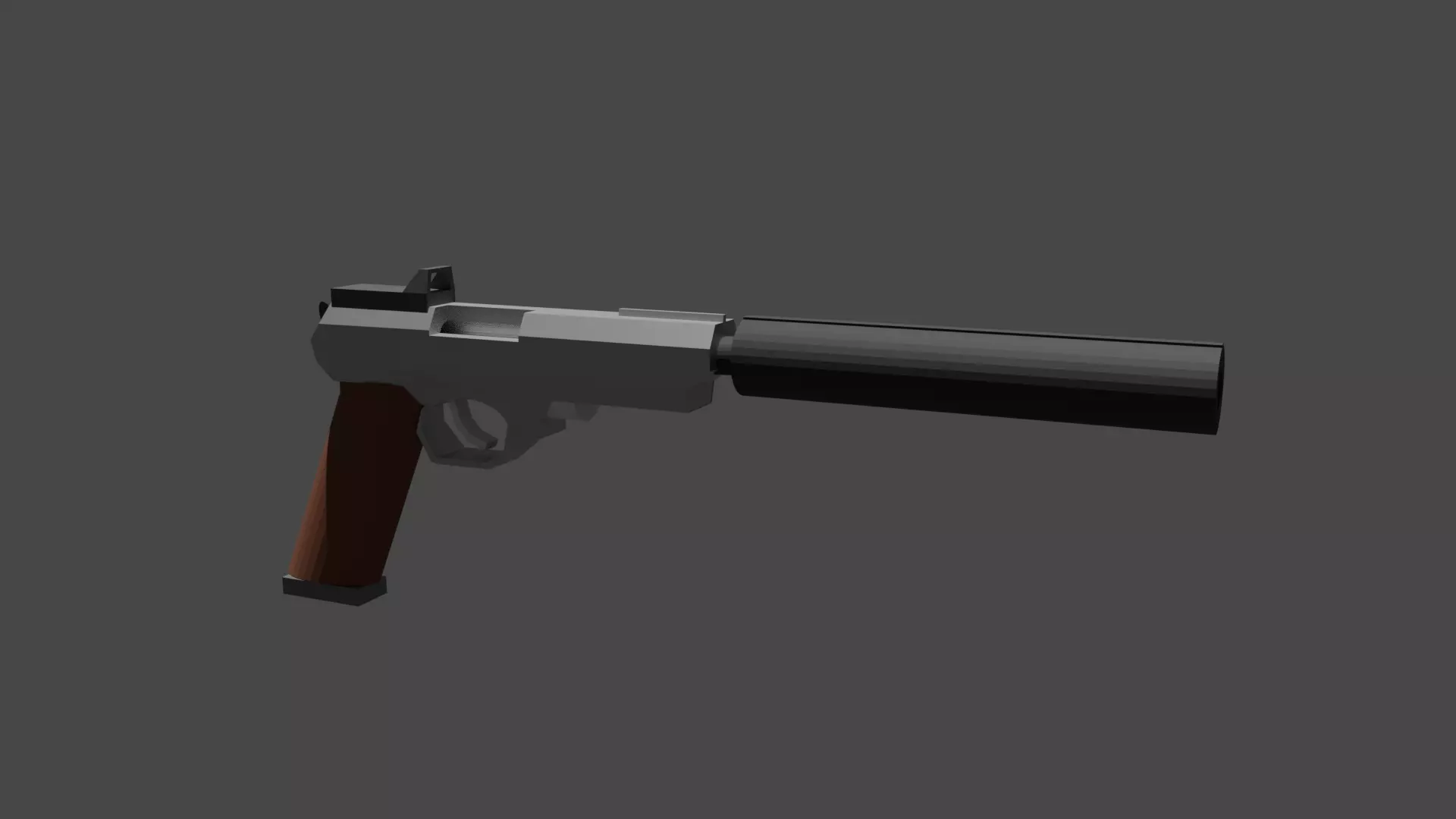 low poly pistol gun Free low-poly 3D model_0