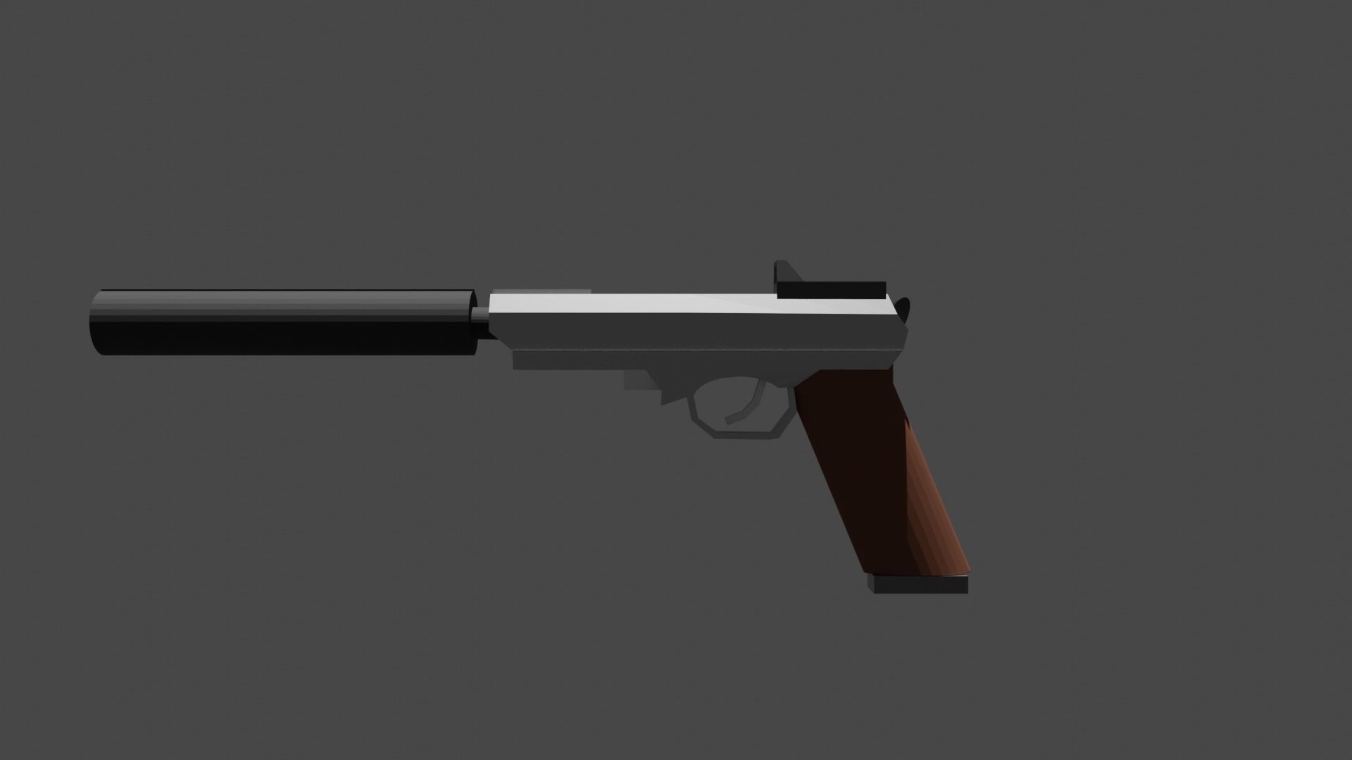 low poly pistol gun Free low-poly 3D model_3