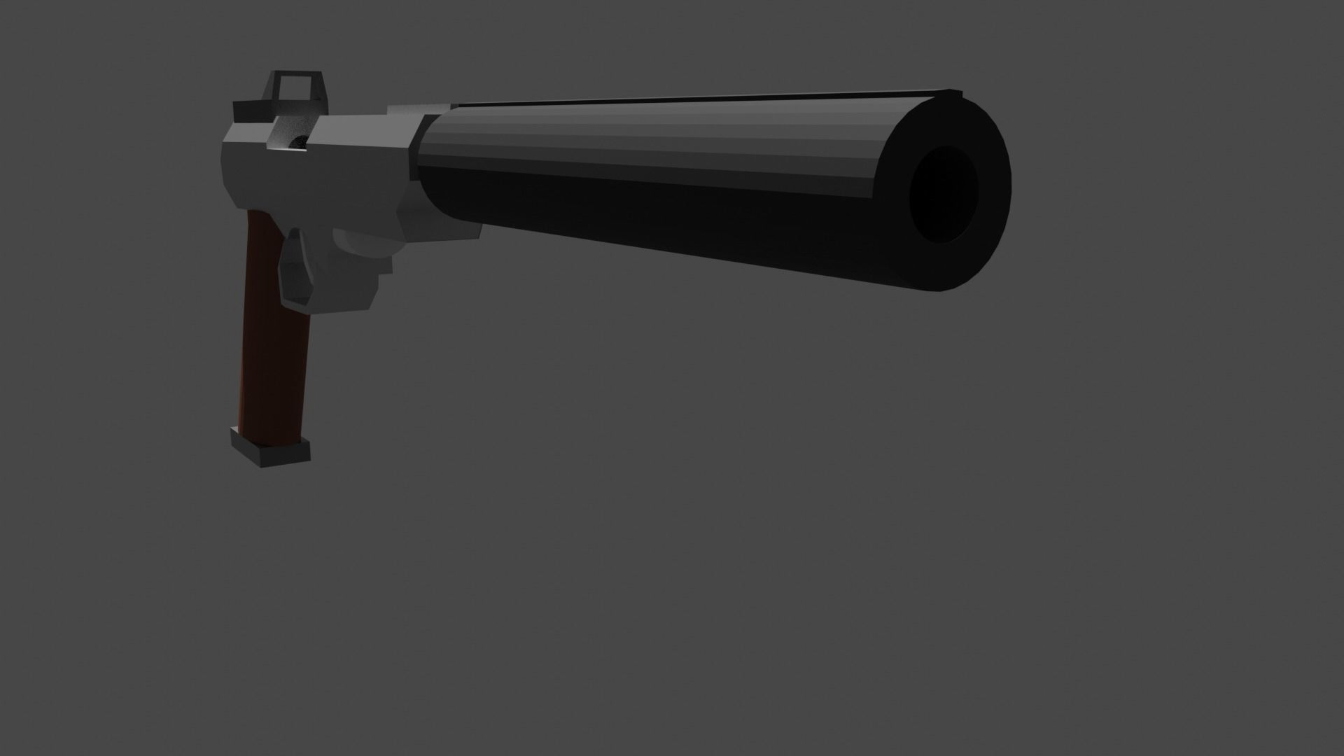 low poly pistol gun Free low-poly 3D model_1
