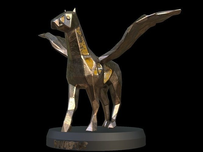 Steampunk Pegasus Pose Low-poly 3D model