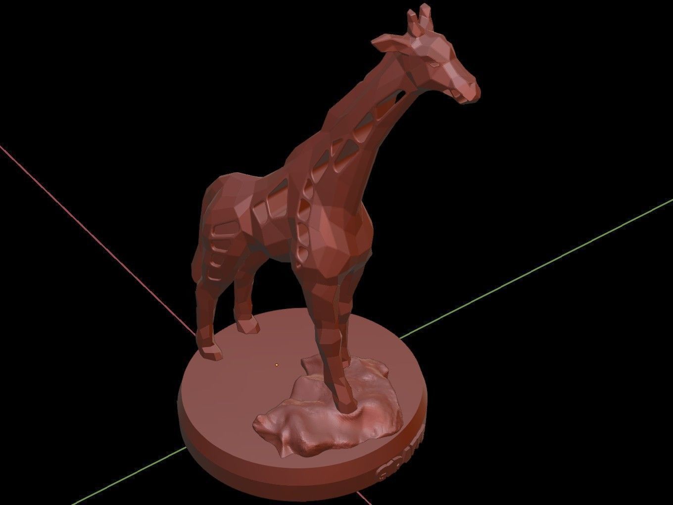 Steampunk Giraffe Rock Low-poly 3D model_16