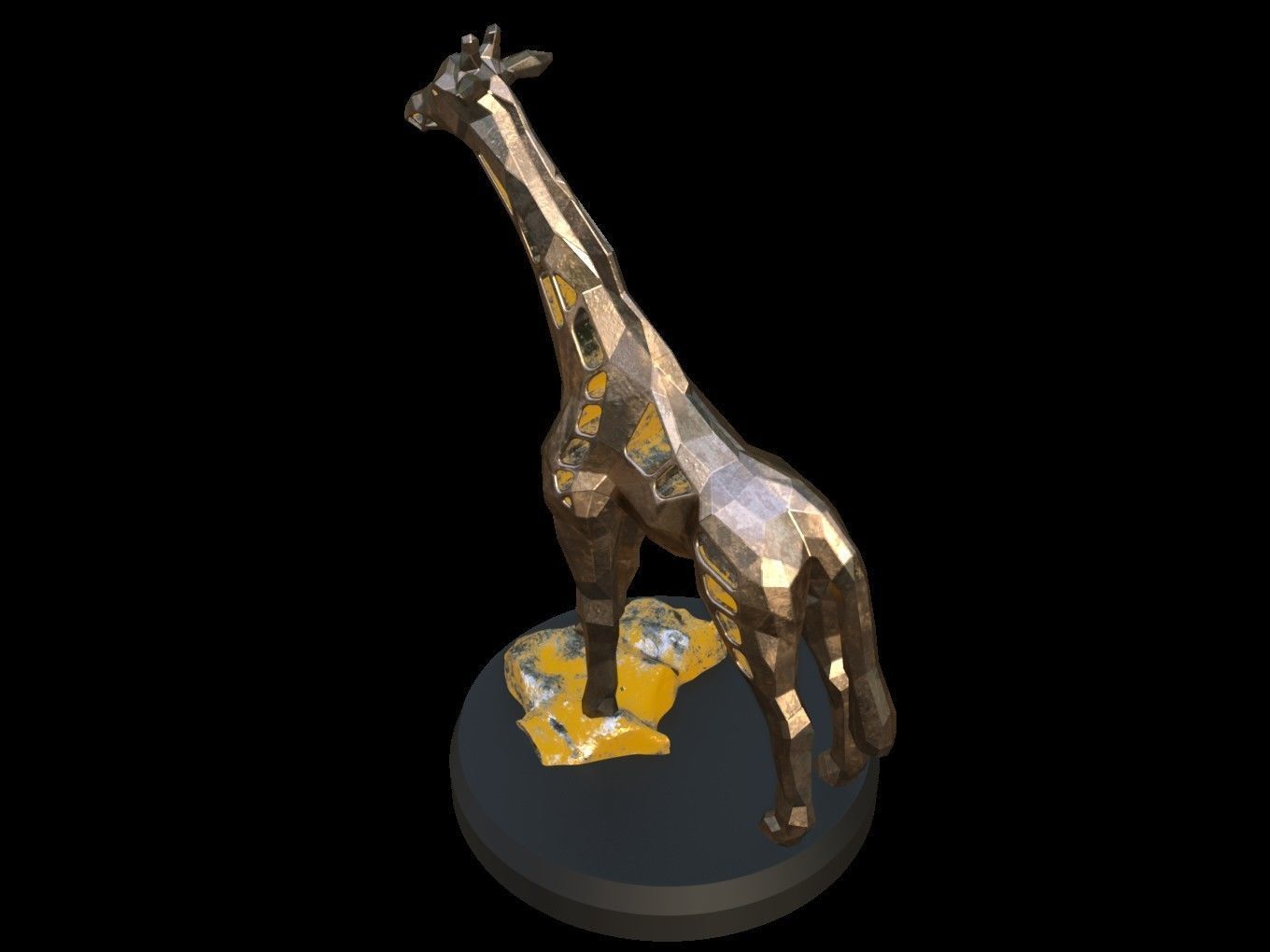 Steampunk Giraffe Rock Low-poly 3D model_4