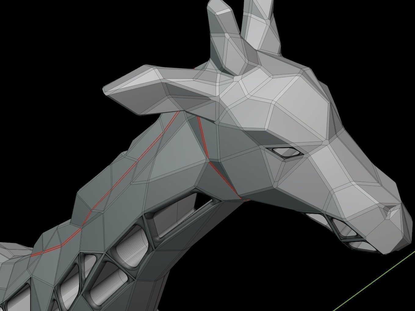 Steampunk Giraffe Rock Low-poly 3D model_14