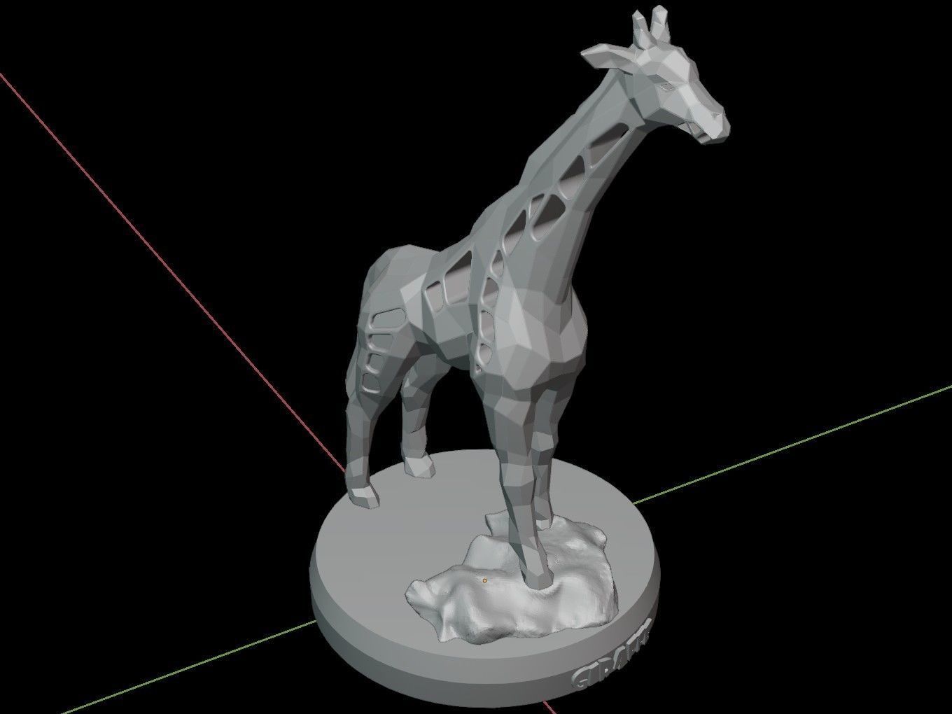 Steampunk Giraffe Rock Low-poly 3D model_13