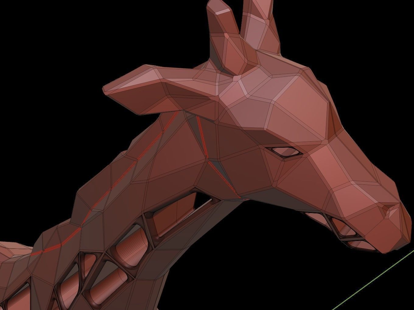 Steampunk Giraffe Rock Low-poly 3D model_15