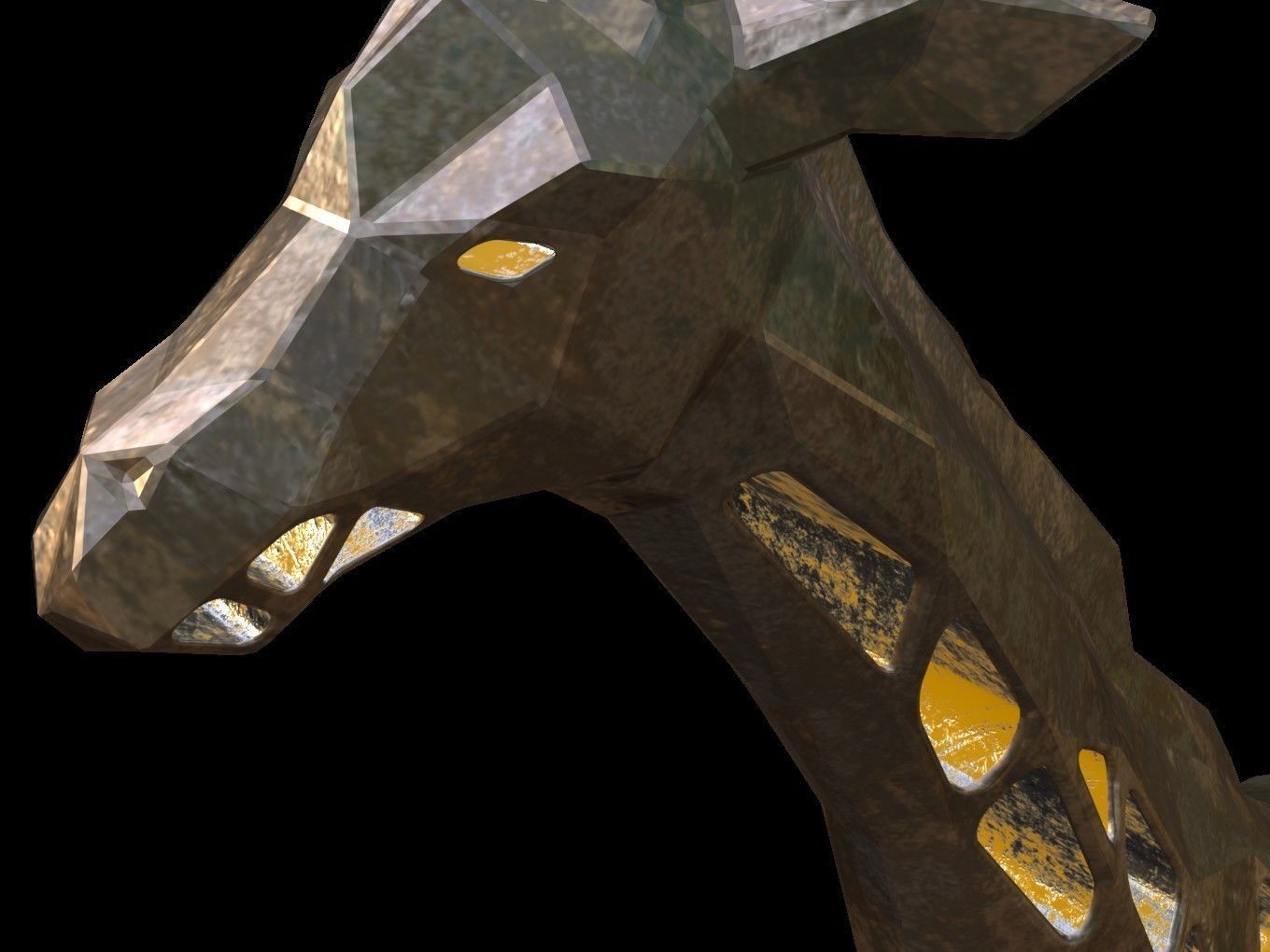 Steampunk Giraffe Rock Low-poly 3D model_12