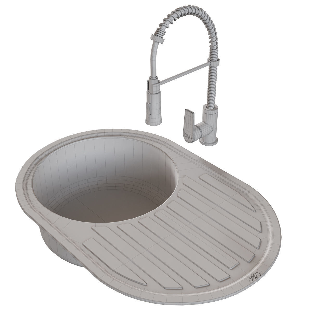 Qtap 7750 Kitchen Sink with Faucet 3D model 3D model_6