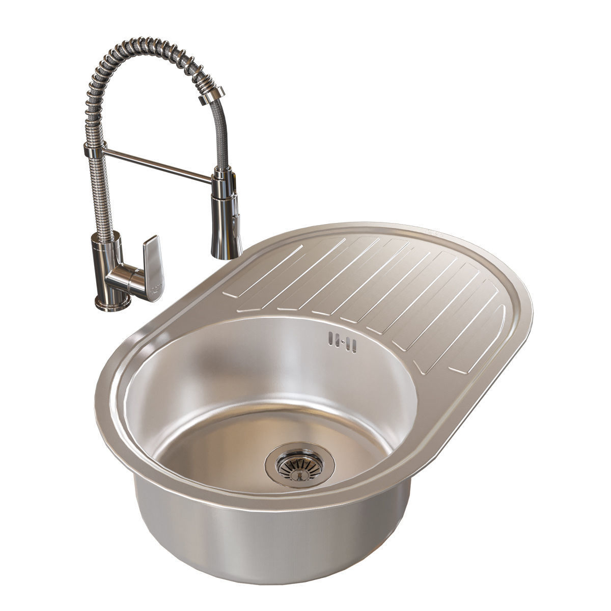 Qtap 7750 Kitchen Sink with Faucet 3D model 3D model_1