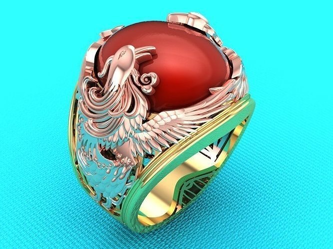 Phoenix bird ring 3D print model