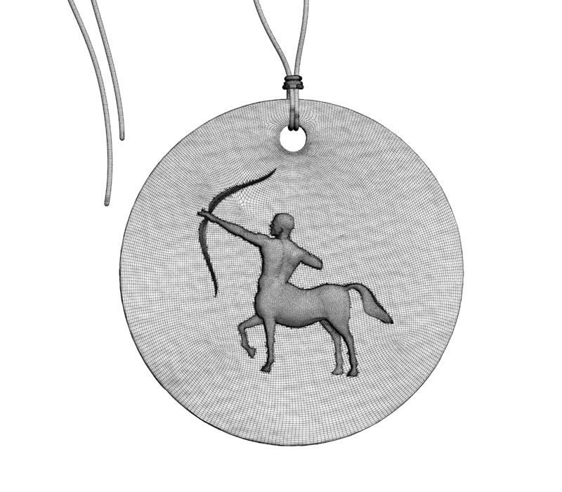 Zodiac Coin Sagittarius 3D print model_16